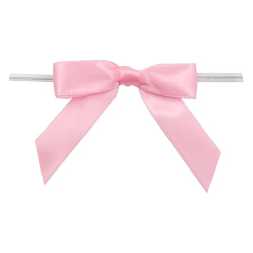 60pcs 2,5 "Satin Dekor Bügen für Geschenkverpackung Mini Twist Krawatte Bügen für Parteien, Hochzeiten und besondere Anlässe (Pink) von Xingshen-GTG