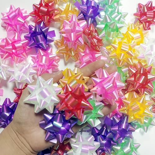 60pcs Geschenkbogen 2 "Kleine Sternbogen Selbstklebende Geschenkverpackung Dekoration für Geburtstagsfeier, Weihnachten, Hochzeit, Valentinstag ect (6 Colors, 2in) von Xingshen-GTG