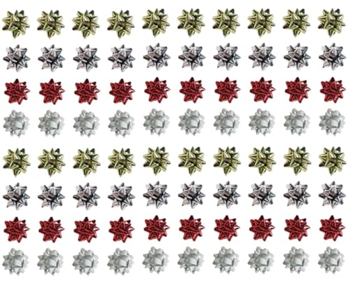80 Stück Geschenkschleifen 3 cm winzige Geschenksschleife selbstklebend Geschenkverpackungsschleife für Weihnachten, Party, Hochzeit, Geburtstagsfeier, Valentinstag, Geschenkdekoration von Xingshen-GTG