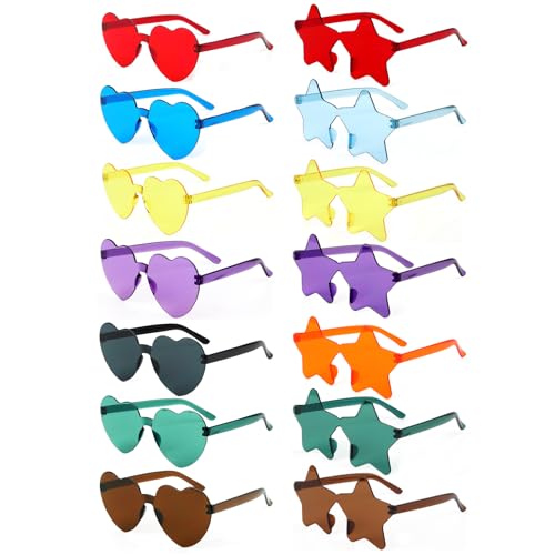 Xingsky Brille Lustig, Bunte Sonnenbrille 14 Stück Sonnenbrillen Set, Herz| Fünfzackiger Stern Sonnenbrille, Bunte Brillen Party für Fasching Foto Requisiten Geburtstagsfeier für Kinder und Erwachsen Xingsky Brille Lustig, Bunte Sonnenbrille 14 Stück Sonnenbrillen Set, Herz| Fünfzackiger Stern Sonnenbrille, Bunte Brillen Party für Fasching Foto Requisiten Geburtstagsfeier für Kinder und Erwachsen von Xingsky