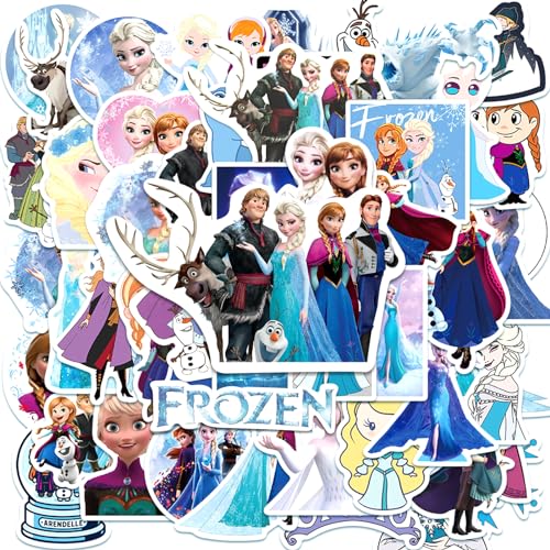 Xingsky Frozen Sticker, 100 Stück Vinyl Aufkleber Kinder Wasserdichte Sticker, Anna und Elsa Sticker für Laptop & Skateboard & Gepäck & Kühlschrank, Geeignet für Erwachsene Kinder von Xingsky