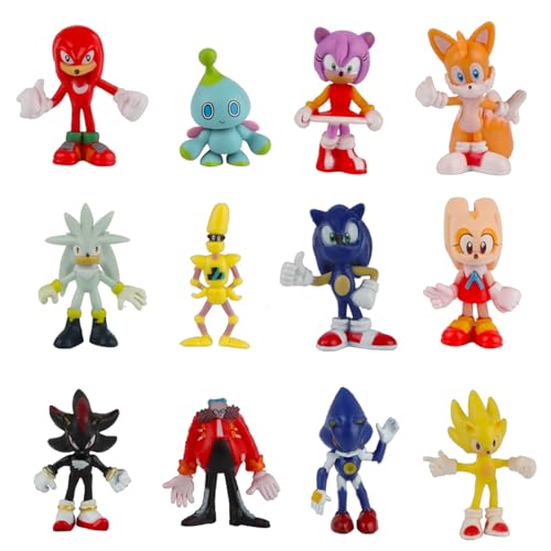 Xingsky Mini Figuren Set, Sonic Figuren Tortendeko 12 Stück Sonic Torte Topper, Geburtstagsdeko Torte für Kinder Mädchen Geburtstags Kuchen Dekoration Babyparty Modell Spielzeug Cupcake Toppers (B) Xingsky Mini Figuren Set, Sonic Figuren Tortendeko 12 Stück Sonic Torte Topper, Geburtstagsdeko Torte für Kinder Mädchen Geburtstags Kuchen Dekoration Babyparty Modell Spielzeug Cupcake Toppers (B) von Xingsky