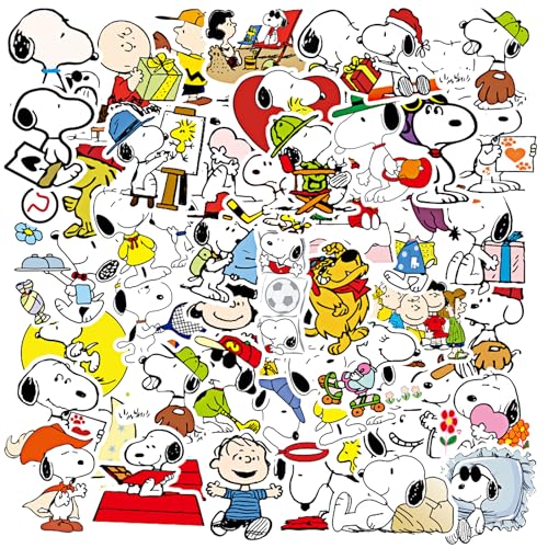 Xingsky Snoo-py Aufkleber, 100 Sticker Kinder Sticker Cartoon Aufkleber Vinyl Aufkleber Kinder Laptop Sticker & Skateboard Sticker Koffer Auto Fahrrad Sticker für Erwachsene Kinder von Xingsky