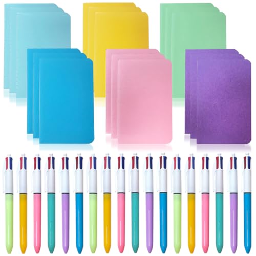 XingyLi 36 Stück 4 Farben Kugelschreiber Set, 18 Stück 4 In 1 Versenkbare Kugelschreiber mit 18 A6 Notizbuch Klein, Versenkbare Mehrfarbiger Stifte 1,0 mm, Mehrfarbige Druckstifte für Büro Startseite XingyLi 36 Stück 4 Farben Kugelschreiber Set, 18 Stück 4 In 1 Versenkbare Kugelschreiber mit 18 A6 Notizbuch Klein, Versenkbare Mehrfarbiger Stifte 1,0 mm, Mehrfarbige Druckstifte für Büro Startseite von XingyLi
