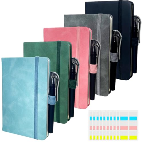 XingyLi 5 Stück Notizbuch A6, 14.5 x 10cm Tragbares Klein Notizbücher mit 5 Stift und 10 Kleberegisterkarten, PU-Leder Hardcover Taschen Notizblock, Mini Notizheft Journal für Büro Schule Haus XingyLi 5 Stück Notizbuch A6, 14.5 x 10cm Tragbares Klein Notizbücher mit 5 Stift und 10 Kleberegisterkarten, PU-Leder Hardcover Taschen Notizblock, Mini Notizheft Journal für Büro Schule Haus von XingyLi