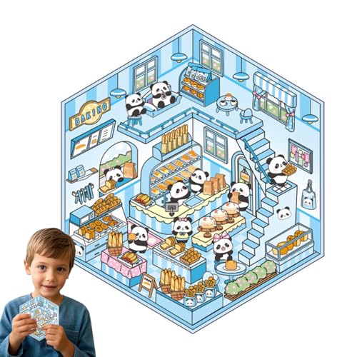 3D-Szenenaufkleber | Panda-Themen-Miniatur-Aufkleber-Szene – hochklebend, kratzfest, pädagogisches Bastelzubehör für Heimdekoration, Laptop-Dekoration 3D-Szenenaufkleber | Panda-Themen-Miniatur-Aufkleber-Szene – hochklebend, kratzfest, pädagogisches Bastelzubehör für Heimdekoration, Laptop-Dekoration von Xinhuju