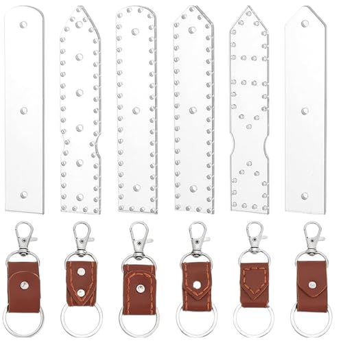 Acryl-Vorlagen für Schlüsselanhänger aus Leder, Set mit 6 transparenten Schlüsselanhänger-Muster-Schablonen, wiederverwendbares Handwerkswerkzeug für Lederarbeiten, Hobby, Handwerk, Bastelprojekte Acryl-Vorlagen für Schlüsselanhänger aus Leder, Set mit 6 transparenten Schlüsselanhänger-Muster-Schablonen, wiederverwendbares Handwerkswerkzeug für Lederarbeiten, Hobby, Handwerk, Bastelprojekte von Xinhuju