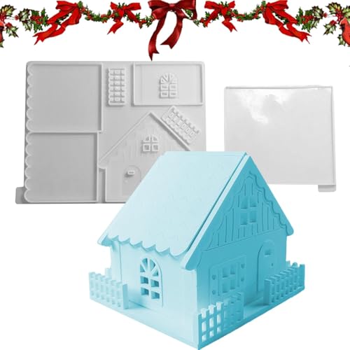 Dekorative Hausform – Silikon-Kerzengefäßbehälter, wiederverwendbare Gießform für Harz-Epoxidharz, Weihnachtshausformen für Heimwerker, Tischaufsätze, Bastelform für Urlaub, Heimdekoration und Dekorative Hausform – Silikon-Kerzengefäßbehälter, wiederverwendbare Gießform für Harz-Epoxidharz, Weihnachtshausformen für Heimwerker, Tischaufsätze, Bastelform für Urlaub, Heimdekoration und von Xinhuju