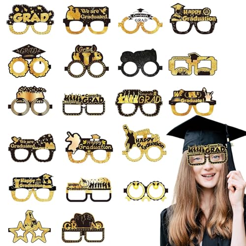 【Graduierung-Brillenrahmen】Brillen Graduierung Brille | 20 Stück Papier Brillen Rabatt Papier Brille - Lustige Papierbrille für Urlaubsbedarf von Xinhuju