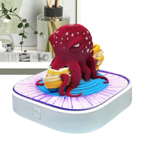 Kalender 2025 - Kalender mit Notizblock mit Oktopus-Skulptur, Kalender mit kreativem Uhrendesign | Eleganter Uhrenkalender mit Notizblock 2025 zur Heimdekoration bzw Kalender 2025 - Kalender mit Notizblock mit Oktopus-Skulptur, Kalender mit kreativem Uhrendesign | Eleganter Uhrenkalender mit Notizblock 2025 zur Heimdekoration bzw von Xinhuju
