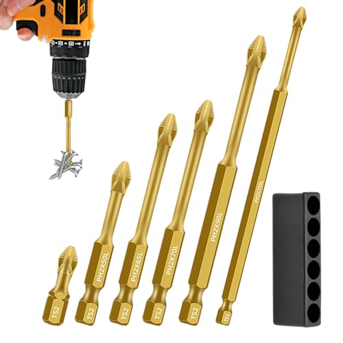 Magnetisches Bit-Set, magnetischer Bohrerbit - Stoß-Treiber-Bits für 6 eingestellt | Schwere, stoßdämpfende magnetische Übungen für Bauarbeiten, die in hydraulischem Holz arbeiten von Xinhuju