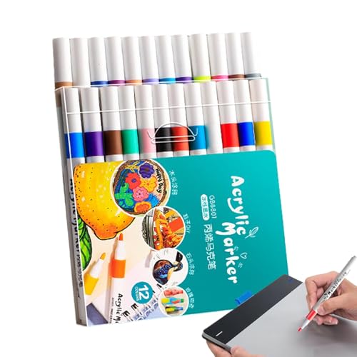 Marker für die - Marker für die Stifte mit feiner Spitze und Pinselspitze | Handwerk, schnell trocknend, wasserfester Farbstift für Stein, Holz, von Xinhuju