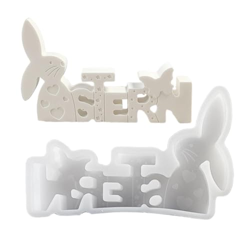 Osterharzformen, -Englisch-Buchstaben, Hasen-Zement-Gipsformen | Kerzenformen aus Epoxidharz für Osterdekoration von Xinhuju