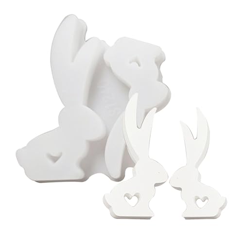 Osterhasen-Form – Harz-Kerzenformen | Hohle Herz-Epoxidharz-Formen für Hochzeit, Heimdekoration, Kerzenherstellung von Xinhuju