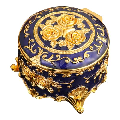 Ovale Schmuckschatulle | Kleine Vintage-Schmuck-Aufbewahrungsbox aus Metall | Eleganter Schmuck-Organizer für Ohrringe, Ringe, Halsketten, Armbänder, Zinklegierungs-Design für Schmuck und kleine Ovale Schmuckschatulle | Kleine Vintage-Schmuck-Aufbewahrungsbox aus Metall | Eleganter Schmuck-Organizer für Ohrringe, Ringe, Halsketten, Armbänder, Zinklegierungs-Design für Schmuck und kleine von Xinhuju