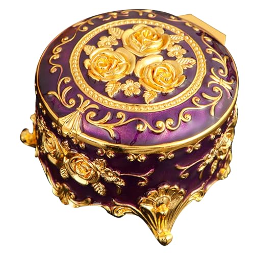 Ovale Schmuckschatulle | Kleine Vintage-Schmuck-Aufbewahrungsbox aus Metall | Eleganter Schmuck-Organizer für Ohrringe, Ringe, Halsketten, Armbänder, Zinklegierungs-Design für Schmuck und kleine Ovale Schmuckschatulle | Kleine Vintage-Schmuck-Aufbewahrungsbox aus Metall | Eleganter Schmuck-Organizer für Ohrringe, Ringe, Halsketten, Armbänder, Zinklegierungs-Design für Schmuck und kleine von Xinhuju