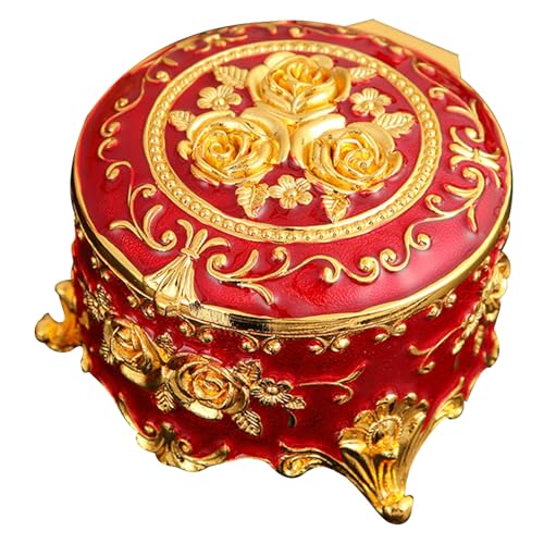 Ovale kleine Schmuckschatulle aus Metall, Schmuck-Organizer-Box aus Zinklegierung, Vintage-Schmuckaufbewahrung für Halsketten, Armbänder, Ohrringe, Ringe, elegante Dekoration für wertvolle Gegenstände Ovale kleine Schmuckschatulle aus Metall, Schmuck-Organizer-Box aus Zinklegierung, Vintage-Schmuckaufbewahrung für Halsketten, Armbänder, Ohrringe, Ringe, elegante Dekoration für wertvolle Gegenstände von Xinhuju