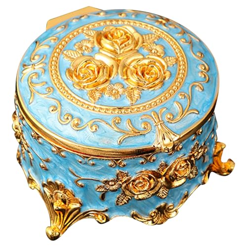 Ovale kleine Schmuckschatulle aus Metall, Schmuck-Organizer-Box aus Zinklegierung, Vintage-Schmuckaufbewahrung für Halsketten, Armbänder, Ohrringe, Ringe, elegante Dekoration für wertvolle Gegenstände Ovale kleine Schmuckschatulle aus Metall, Schmuck-Organizer-Box aus Zinklegierung, Vintage-Schmuckaufbewahrung für Halsketten, Armbänder, Ohrringe, Ringe, elegante Dekoration für wertvolle Gegenstände von Xinhuju