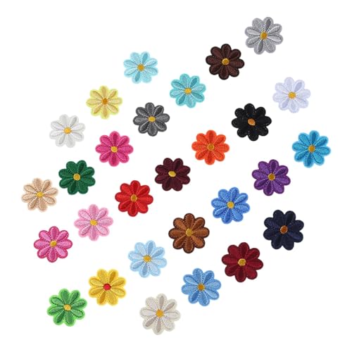 Patches zum Aufbügeln für Kleidung, zum Aufbügeln für Kleidung, Reparatur von Kleidung, 28-teiliges Set mit Gänseblümchen-Applikationen, aus Stoff von Xinhuju