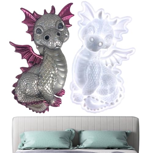 Schlafende Drachenform - Kerzenguss, Fantasieform | Epoxidharz Silikonform, Mythical Creature Figur Maker, verwendet für -Geschenke, handgefertigte Wachskunst, dekorative Ornamentsprojekte von Xinhuju