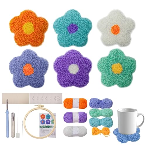 Set mit 6 Blumen Punsch aus Garn – buntes Craft, dekoratives Rennen PADS | Einfaches Sticken, mit detaillierter Anleitung für Erwachsene Duys Crafts, Studio Art Set mit 6 Blumen Punsch aus Garn – buntes Craft, dekoratives Rennen PADS | Einfaches Sticken, mit detaillierter Anleitung für Erwachsene Duys Crafts, Studio Art von Xinhuju