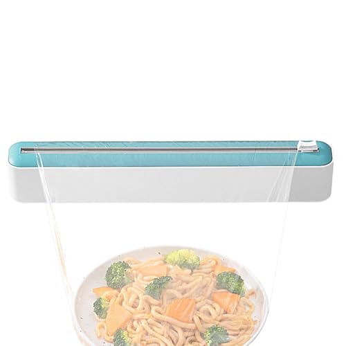 Spender für Lebensmittelfolie mit Schiebeschneider | Aufbewahrungsspender für Aluminiumpapier, manuelle Schneidebox für Küche – schnelle Verteilung für Cellophan, Aluminium, Papier von Xinhuju