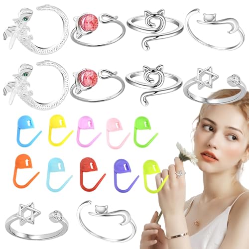 Tierhakenring, Spannring für Haken – Spannring aus Draht, H-Finger, Haken, Tierdesign, 10 x Ringführungsring aus Legierung von Xinhuju