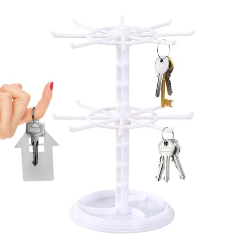 Xinhuju Schlüsselanhänger-Präsentationsständer – 360 Grad drehbarer Displayhalter für Schmuck, platzsparender Organizer für Armbänder, Ringe, Schmuck, Ohrringe, Anhänger Xinhuju Schlüsselanhänger-Präsentationsständer – 360 Grad drehbarer Displayhalter für Schmuck, platzsparender Organizer für Armbänder, Ringe, Schmuck, Ohrringe, Anhänger von Xinhuju