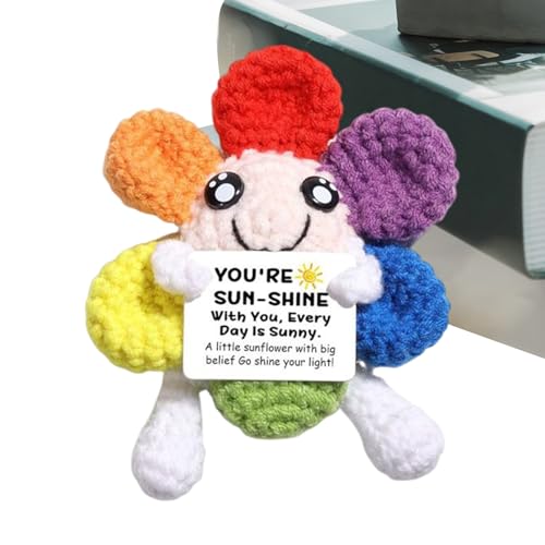 Xinhuju Strickpuppe - Stimmungsaufhellende Sonnenblumen Puppe,Blumen Tischdeko Für Geburtstag Und Valentinstag von Xinhuju