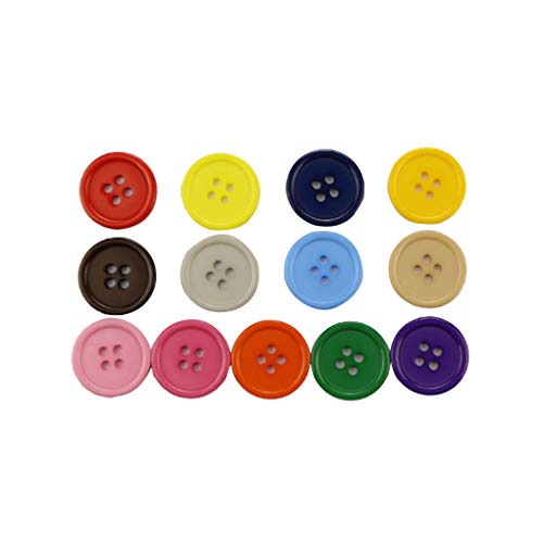 Xinjieda ZXR.Elwood 100-teiliges Bunte nähende Knöpfe Plastikmischfarben-DIY Runde 4-Holes Nähen Scrapbooking Buttons von Xinjieda