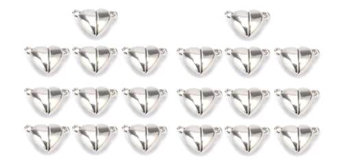 20 Stück silberne Freundschafts-Herz-Charm-Halsketten, Schichtverschlüsse, Metall-Liebesschnalle, Anhänger, Herzform, Halskettenverschluss, Armband-Verlängerung, Schmuck-Verschlüsse 20 Stück silberne Freundschafts-Herz-Charm-Halsketten, Schichtverschlüsse, Metall-Liebesschnalle, Anhänger, Herzform, Halskettenverschluss, Armband-Verlängerung, Schmuck-Verschlüsse von Xinjincang