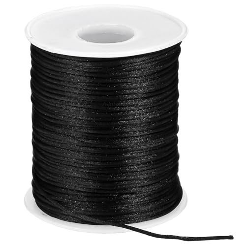 Nylonschnur für Armbänder, 1,5mm x 100m Perlenschnur Schwarz Armband Schnur Gewachste Faden Perlenfaden Schnur Faden für Auffädeln Halskette Schmuckherstellung DIY Handwerk Schmuck von Xinjoduz