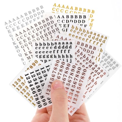 12 Stück Buchstaben Aufkleber Nagelsticker Glitzer Buchstabe Klein Klebebuchstaben Zahlen Aufkleber Selbstklebende Bunte Buchstaben Nummern Sticker für DIY Scrapbooking Grußkarten Dekoration von Xinjoduz