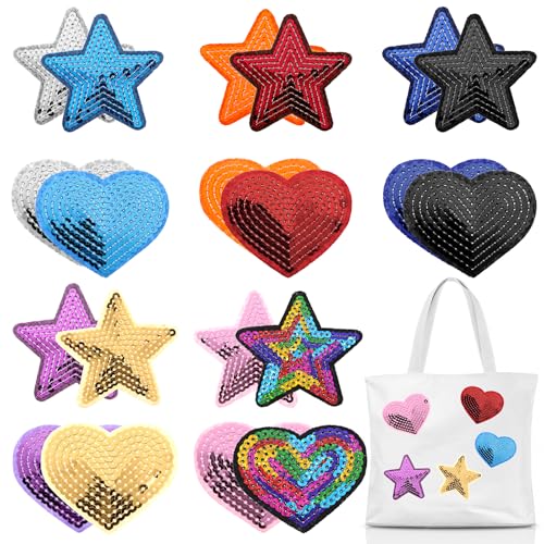 20 Stück Glitzer Sterne Flicken zum Aufbügeln Herz Aufbügler Kinder Aufbügelbilder Bestickte Aufnäher Stern Patches Bunte Bügelflicken für Textilien für DIY Kleidung Hosen Jeans Hüte 20 Stück Glitzer Sterne Flicken zum Aufbügeln Herz Aufbügler Kinder Aufbügelbilder Bestickte Aufnäher Stern Patches Bunte Bügelflicken für Textilien für DIY Kleidung Hosen Jeans Hüte von Xinjoduz