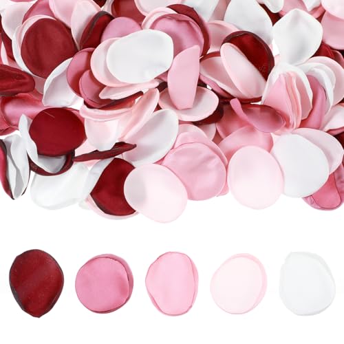 200 Stück Künstliche Rosenblätter Rosa Blütenblätter Streublumen Hochzeit Wiederverwendbare Rosenblüten Deko für Hochzeitsgang Valentinstag Geburtstag Tischdeko Geschenkboxen Dekorieren von Xinjoduz