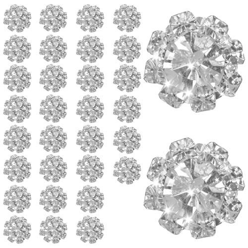 30 Stücke Strasssteine Zum Aufnähen Blumen Flatback Strasssteine Glitzersteine Zum Basteln Flache Rückseite Glitzersteine Zum Deko Rückseite Glitzersteine Glas Strasssteine Für Brautstrauß von Xinjoduz