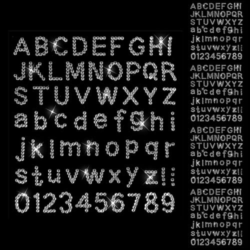 320 Stück Buchstaben Aufkleber Silber Strass Selbstklebende Aufkleber Sticker Glitzer Buchstaben zum Aufkleben für DIY Kunst Handwerk Laptops Hüte Kleidungsdekor von Xinjoduz