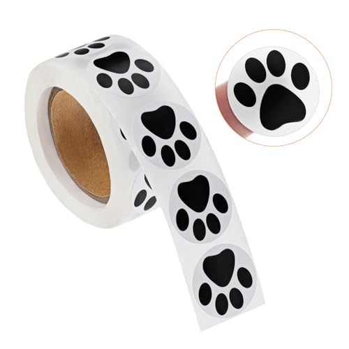 500 Stück Sticker Rolle Hunde Pfoten Druck Aufkleber Selbstklebend Bärentatze Etiketten Aufkleber Welpenpfoten Sticker für Umschlagsiegel Tiermodellierung Wandtattoo von Xinjoduz