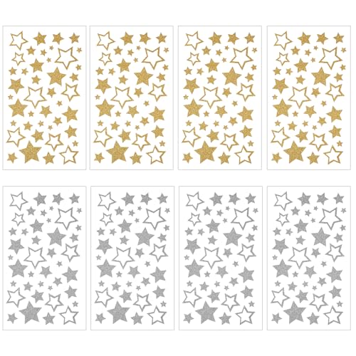 8 Blätter Sterne Sticker Stern Aufkleber Glitzersterne zum Aufkleben Glitzer Aufkleber Gold Klebesterne Selbstklebend für Belohnungsdiagramm Scrapbooking DIY Geschenk Dekorieren Basteln 8 Blätter Sterne Sticker Stern Aufkleber Glitzersterne zum Aufkleben Glitzer Aufkleber Gold Klebesterne Selbstklebend für Belohnungsdiagramm Scrapbooking DIY Geschenk Dekorieren Basteln von Xinjoduz