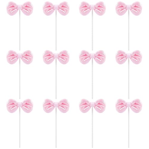 Cupcake-Topper mit rosa Schleife, Cupcake-Aufsätze, Schleife, Cupcake-Picks, rosa Schleife, Babyparty, Cupcake-Topper für Junggesellinnenabschied, Braut, Verlobung, Hochzeit, Mädchen, Babyparty Cupcake-Topper mit rosa Schleife, Cupcake-Aufsätze, Schleife, Cupcake-Picks, rosa Schleife, Babyparty, Cupcake-Topper für Junggesellinnenabschied, Braut, Verlobung, Hochzeit, Mädchen, Babyparty von Xinjoduz