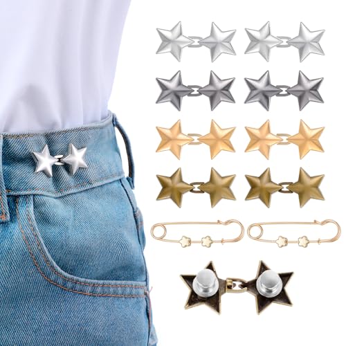 10 Paar Verstellbare Hosenbund Enger Machen Sterne Bund Enger Machen Clip Abnehmbare Hose Taillenspanner Ohne Nähen Taillenschnalle mit Hosen Nadeln Blumennadel Sternnadel für Jeans Röcke 10 Paar Verstellbare Hosenbund Enger Machen Sterne Bund Enger Machen Clip Abnehmbare Hose Taillenspanner Ohne Nähen Taillenschnalle mit Hosen Nadeln Blumennadel Sternnadel für Jeans Röcke von Xinjoduz