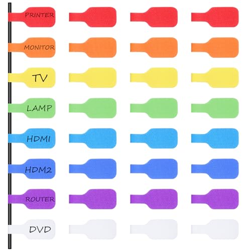 Kabeletiketten, Etiketten, Ladegerät, Etiketten, Kabel-Identifikationsetiketten für Elektronik, zum Schreiben auf mehrfarbig, Handschrift, Kabelanhänger für Kabelmanagement und Identifizierung (8 Kabeletiketten, Etiketten, Ladegerät, Etiketten, Kabel-Identifikationsetiketten für Elektronik, zum Schreiben auf mehrfarbig, Handschrift, Kabelanhänger für Kabelmanagement und Identifizierung (8 von Xinjoduz