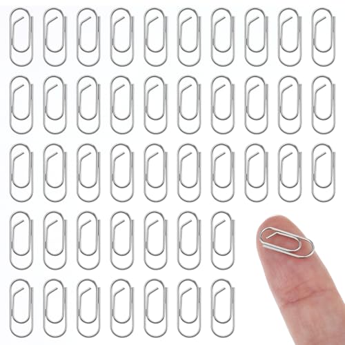 Kleine Büroklammern, silberfarben, Metall, Mini-Büroklammern, klein, Standard, rutschfeste Klemmen, Büro, Büroklammern, Metall, Journaling, dekorative kleine Büroklammern für Tagebuch, Schreibwaren von Xinjoduz