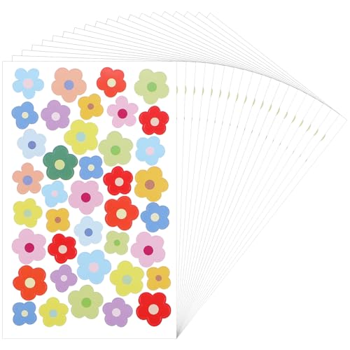 Sticker Blumen 780 Stück Blumensticker Kleine Kofferaufkleber Blümchen Autoaufkleber Set Blumenaufkleber Dekoration Fahrrad Aufkleber für Notizblöcke Sammelalben Laptop Wasserflaschen Auto Motorrad von Xinjoduz