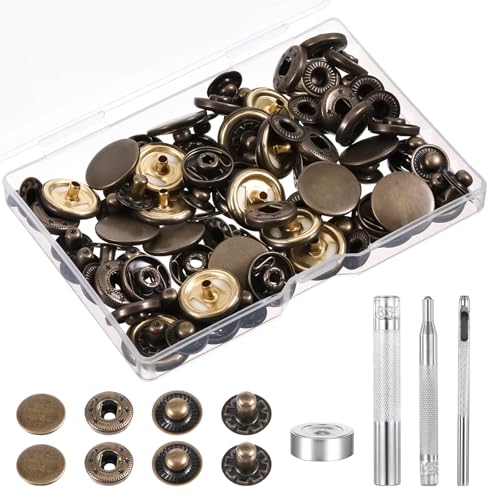 Xinjoduz 24 Stück Druckknopf Set, Druckknöpfe Metall, Druckknöpfe zum Schrauben für DIY Lederhandwerk, Kleidung, Tasche und Heimwerkerarbeiten Xinjoduz 24 Stück Druckknopf Set, Druckknöpfe Metall, Druckknöpfe zum Schrauben für DIY Lederhandwerk, Kleidung, Tasche und Heimwerkerarbeiten von Xinjoduz