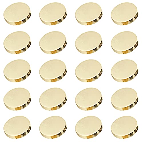 Metallknopf Flache Hohe Metallknöpfe Hemd Anzug Hose Taste Klage Mantel Knopf 10mm Goldene Jeansknöpfe Runde Nähen Taste, 20 Stück für Herren- Und Damenhemden, Hosen, Jacken, Knöpfe (Hellgold, 10mm) von Xinlie