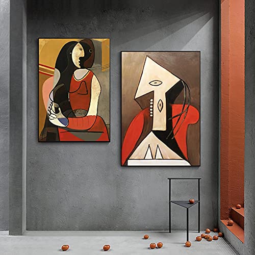 Abstrakte moderne berühmte Picasso Leinwand Malerei Poster und Drucke Kunst ästhetische Leinwand Gemälde für Wohnzimmer Dekoration 40x60cm (16x24in) x2 Innenrahmen von Xinmei Art