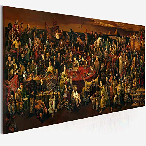 Große Leinwand Kunst Berühmte Menschen Malerei Diskussion Die Göttliche Komödie Mit Dante Ölgemälde Druckt Poster für Wohnzimmer 60x140cm (24x55in) Ungerahmt von Xinmei Art