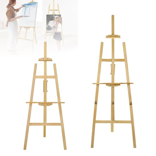 A-Rahmen Staffelei 175 cm – Künstler-Studio-Staffelei aus Holz, höhenverstellbar für Leinwände bis 134 cm – Für Malerei, Ausstellungen & Atelier (Kinder & Erwachsene) von Xinng