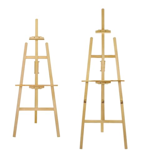 Große Holzstaffelei 175 cm – Höhenverstellbare Atelierstaffelei aus Kiefernholz für Leinwände bis 134 cm – Ideal für Malerei, Hochzeit & Ausstellung (Kinder & Erwachsene) von Xinng